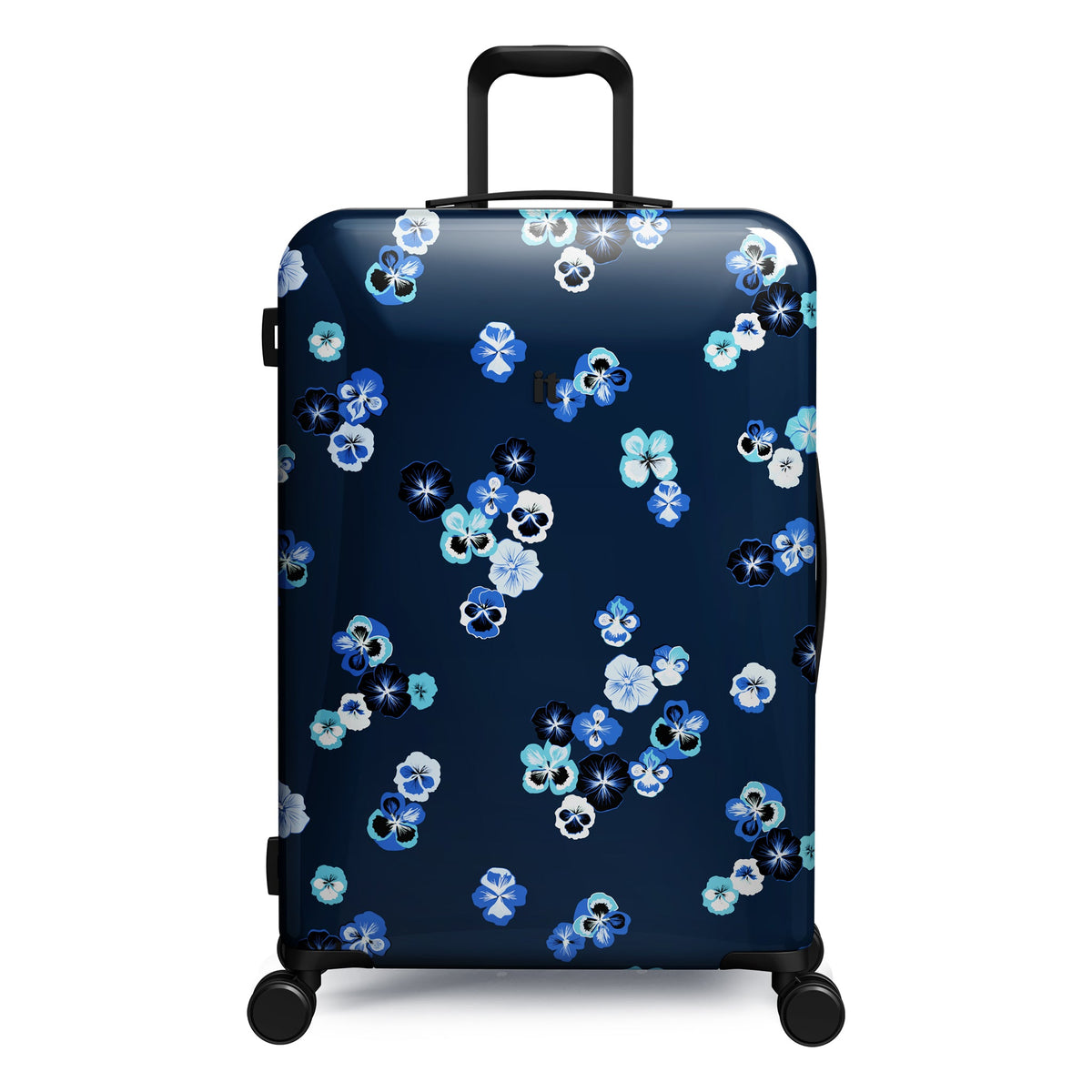 IT Luggage Sheen - 2pc Set (Pansies Floral Blue Depths)