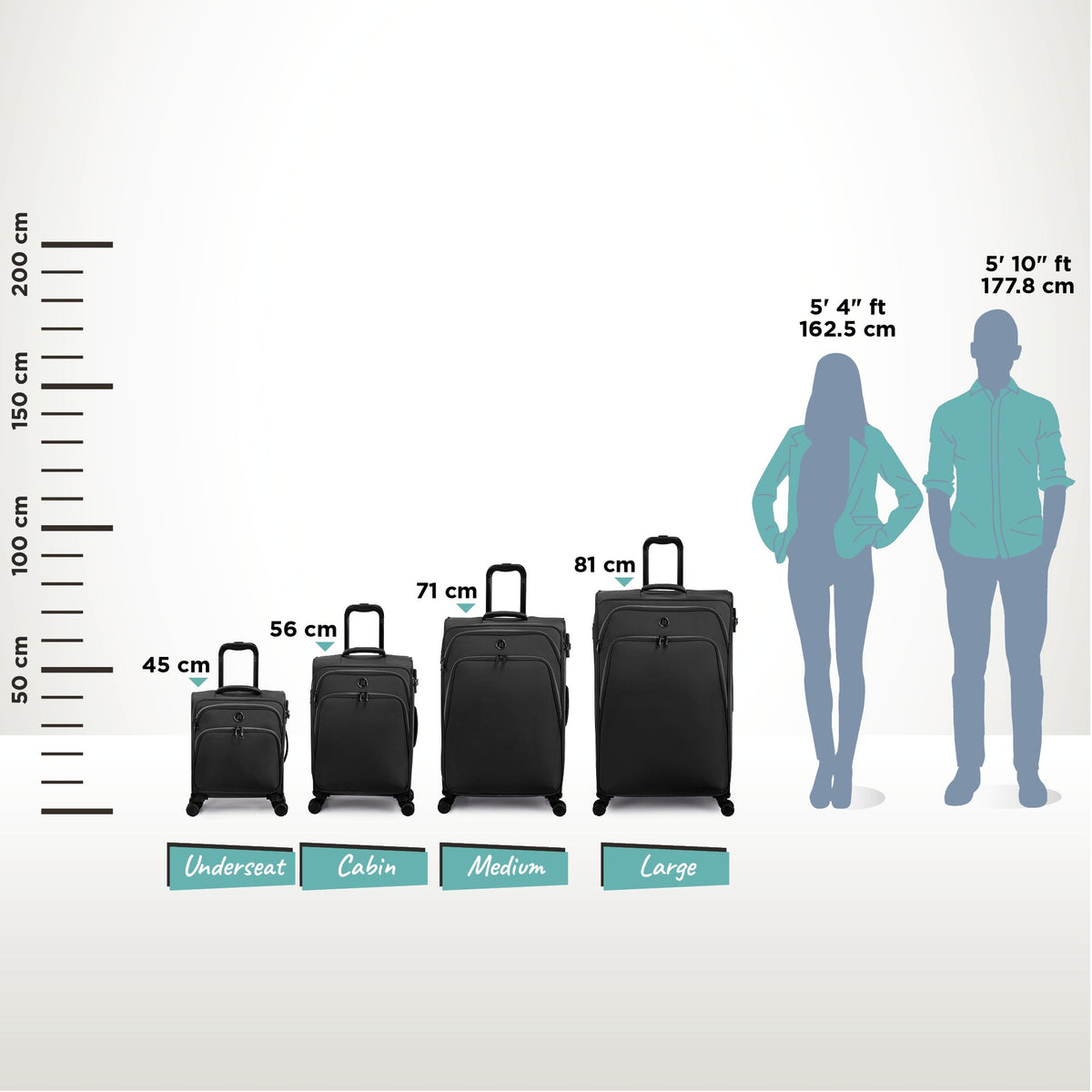 IT Luggage Trinary - Medium (Black)