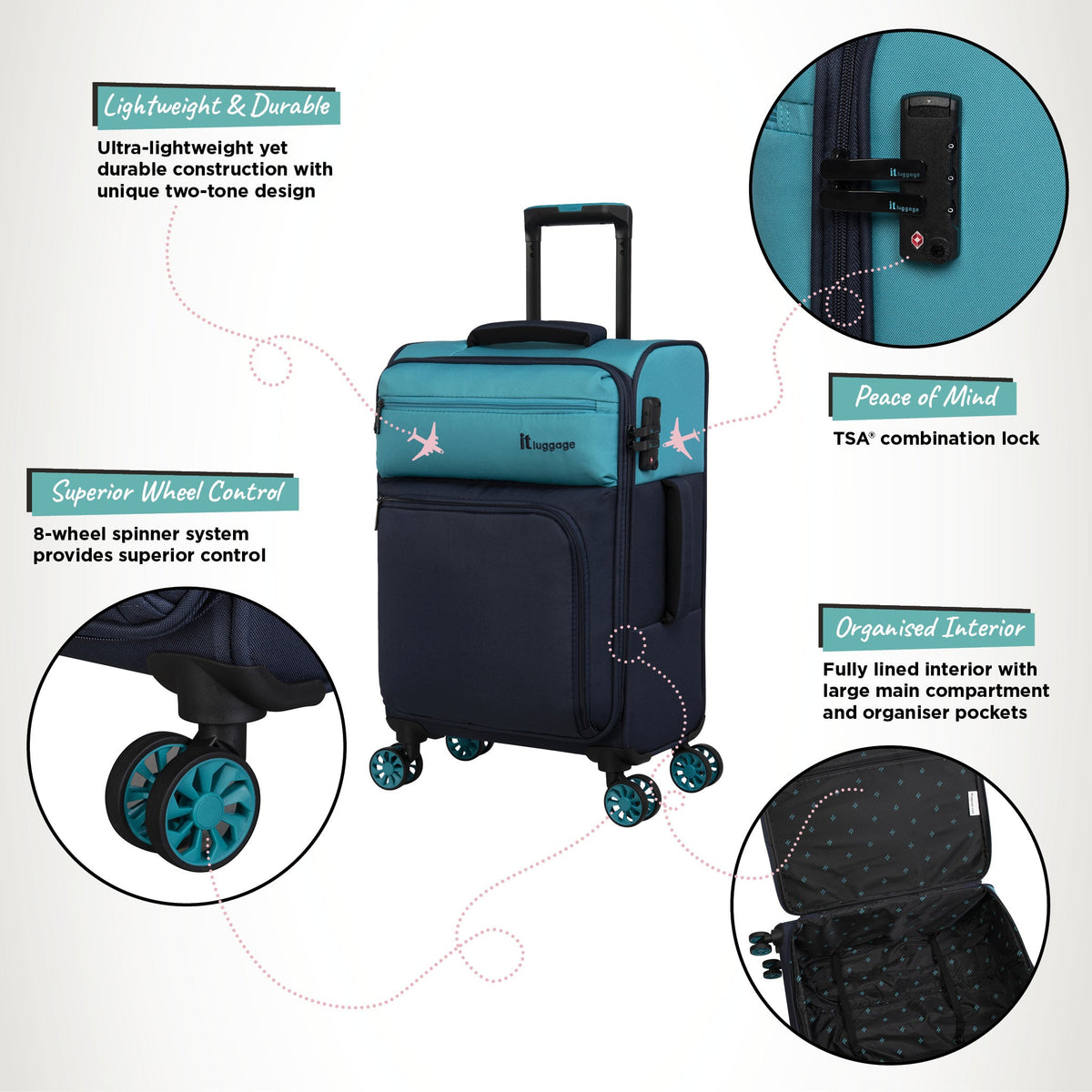 IT Luggage Duo-Tone - Cabin (Capri Breeze / Dress Blues)