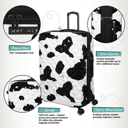 IT Luggage Indulging - Large (Moo Cow Print)
