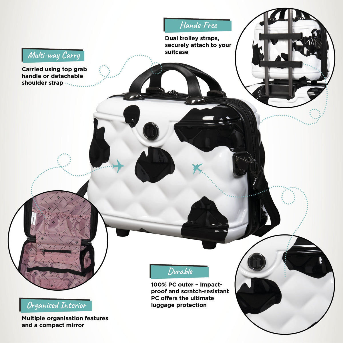 IT Luggage Indulging - 4pc Set (Moo Cow Print)