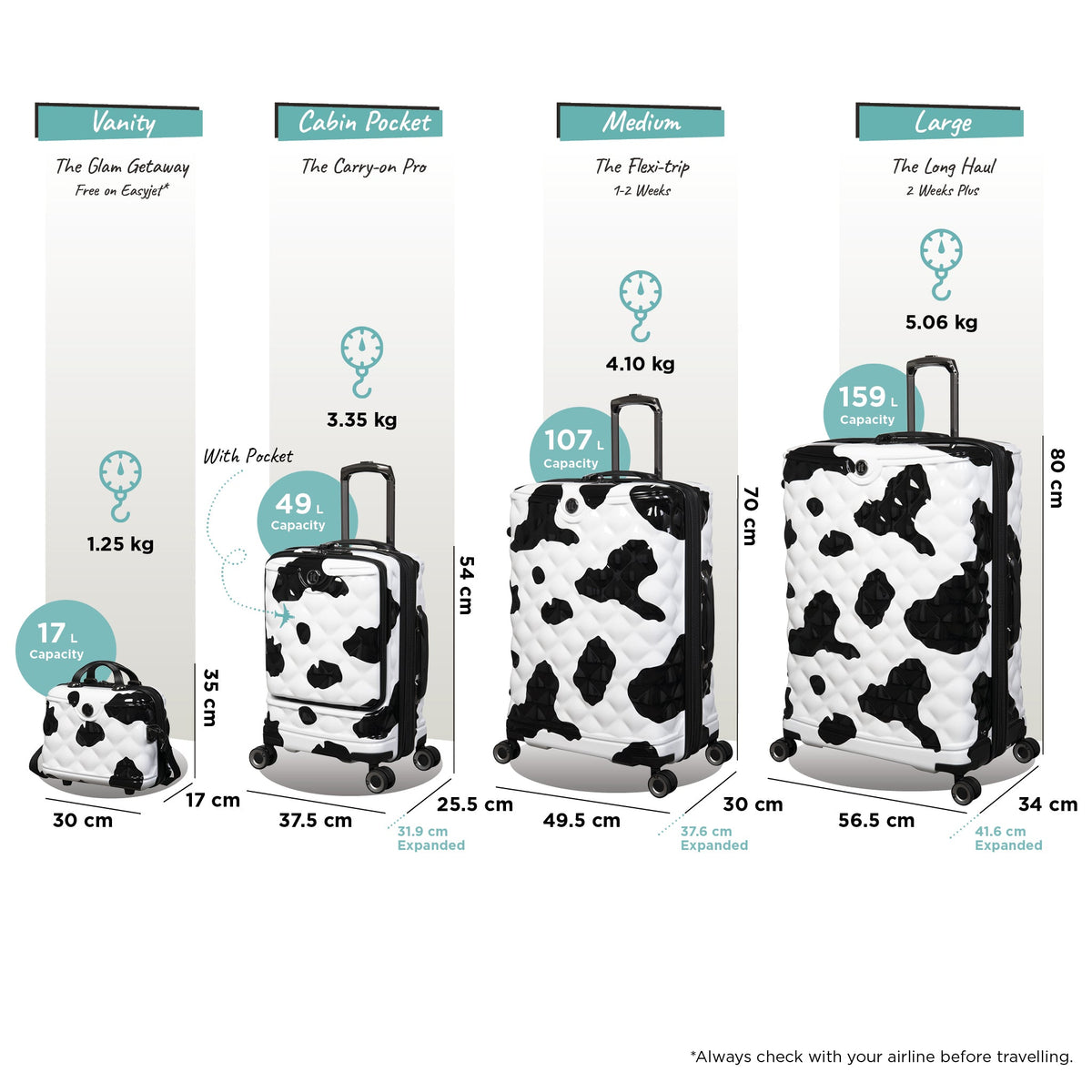 IT Luggage Indulging II - Cabin With Pocket (Moo Cow Print)