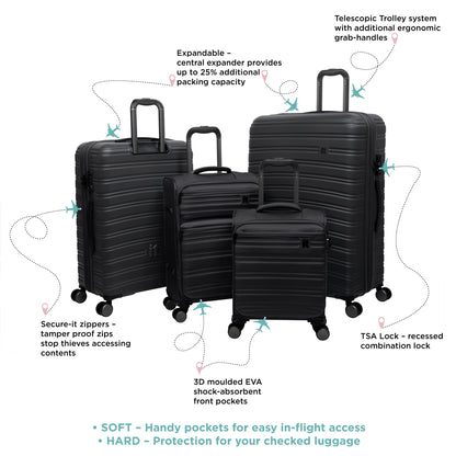 IT Luggage Fusional - 4pc Set (Warm Charcoal)