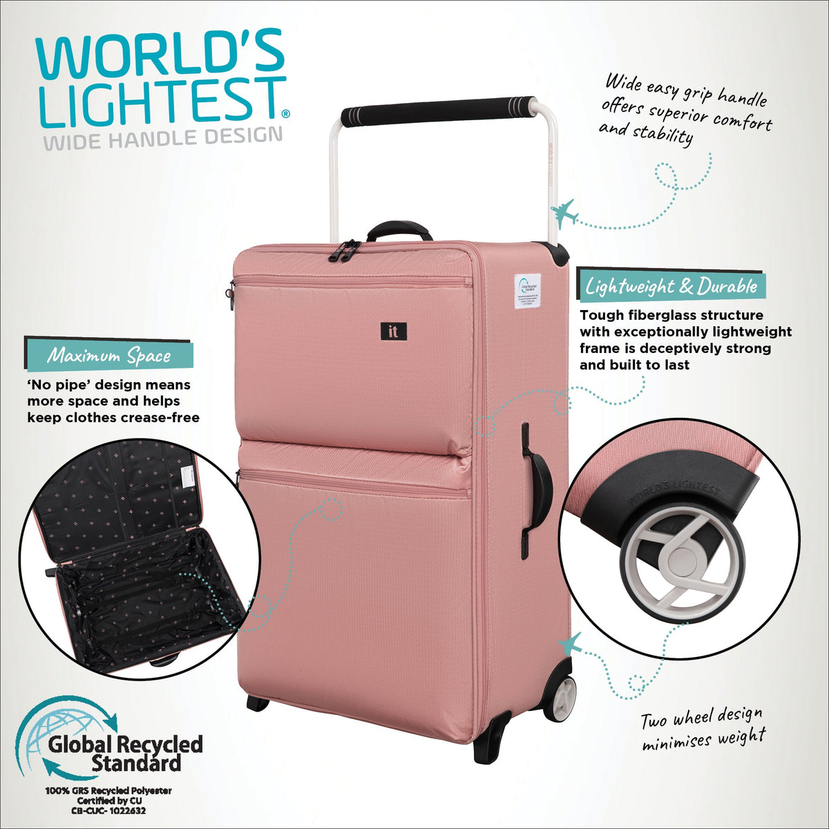 IT Luggage Popstar World's Lightest - Large (Cameo Blush)