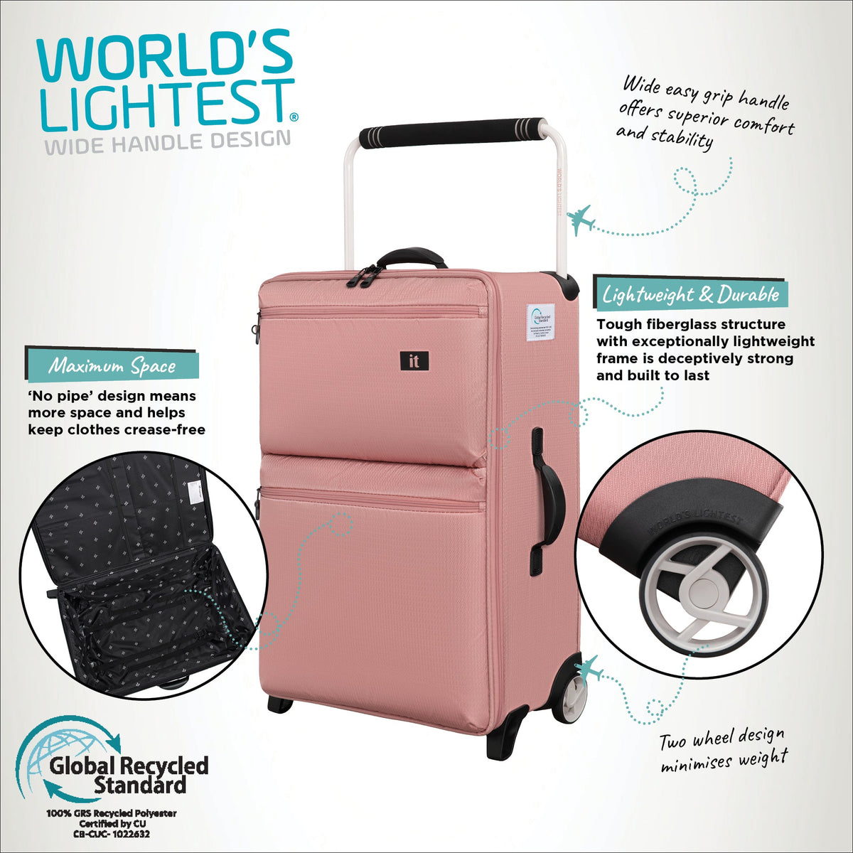 IT Luggage Popstar World's Lightest - Medium (Cameo Blush)
