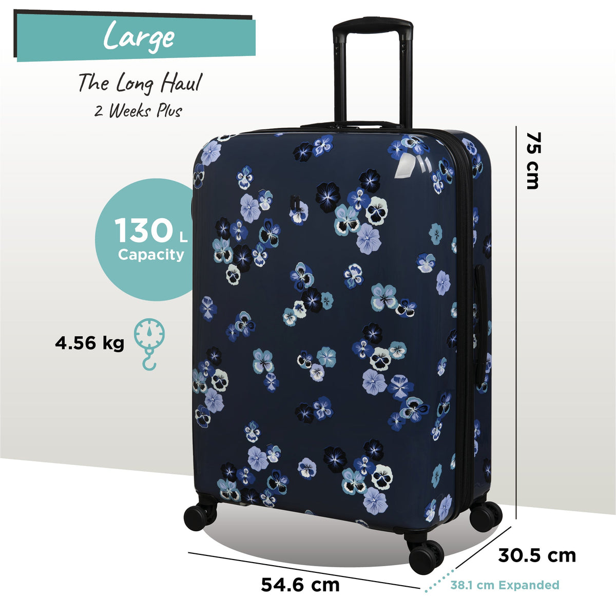 IT Luggage Sheen - 2pc Set (Pansies Floral Blue Depths)