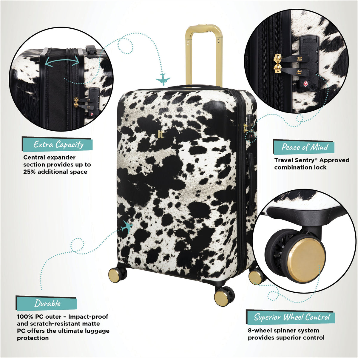 IT Luggage Sheen - Large (Textured Cow)