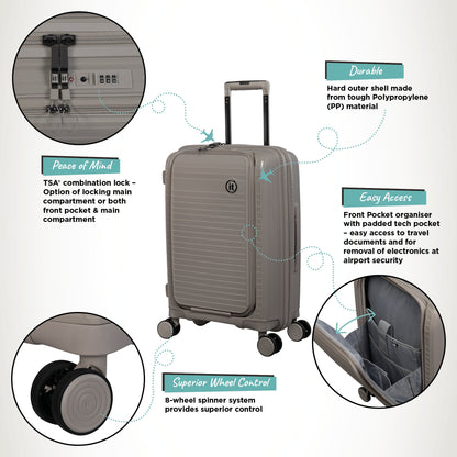IT Luggage Spontaneous II - Cabin With Pocket (Feather Grey)