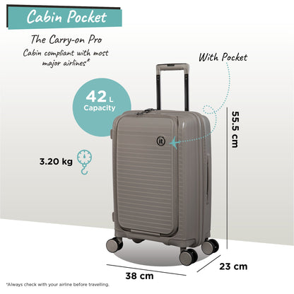 IT Luggage Spontaneous II - Cabin With Pocket (Feather Grey)