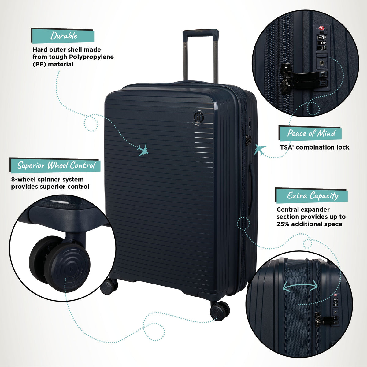 IT Luggage Spontaneous - Medium Plus (Blueberry)