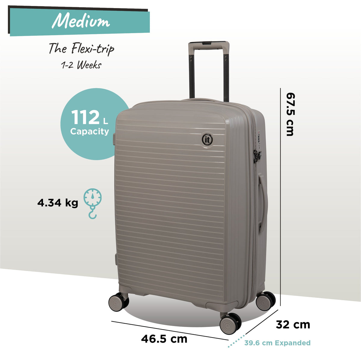 IT Luggage Spontaneous - Medium Plus (Feather Grey)