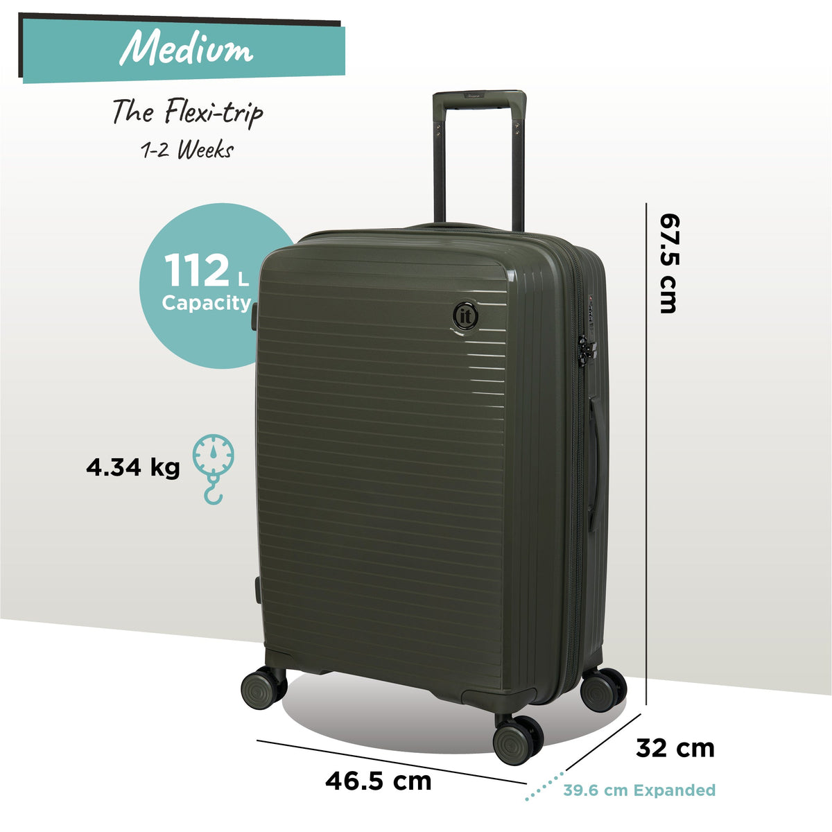 IT Luggage Spontaneous - Medium Plus (Olive Night)