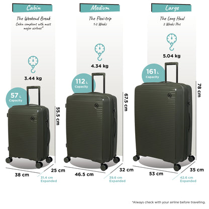 IT Luggage Spontaneous - 3pc Set (Olive Night)
