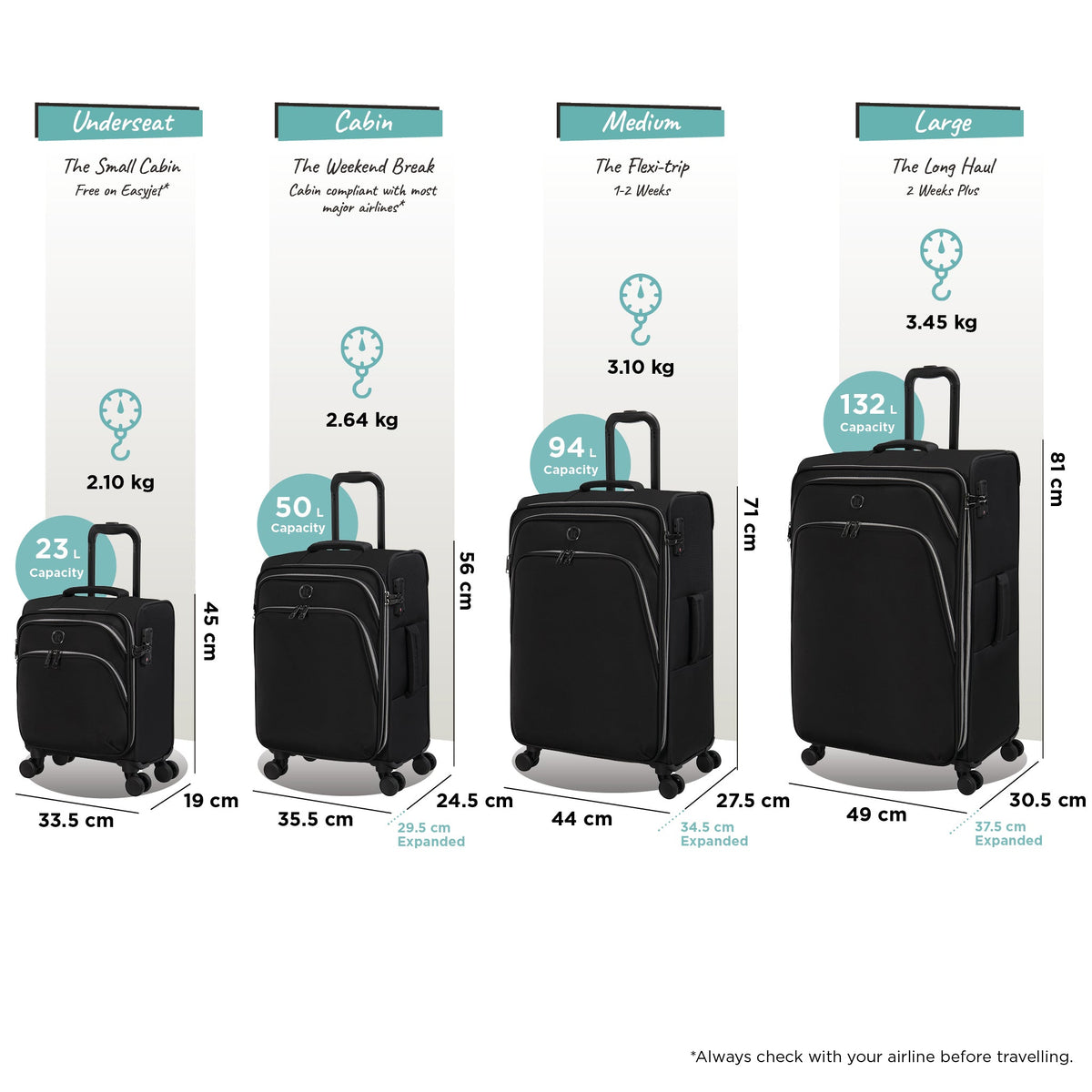 IT Luggage Trinary - Large (Black)