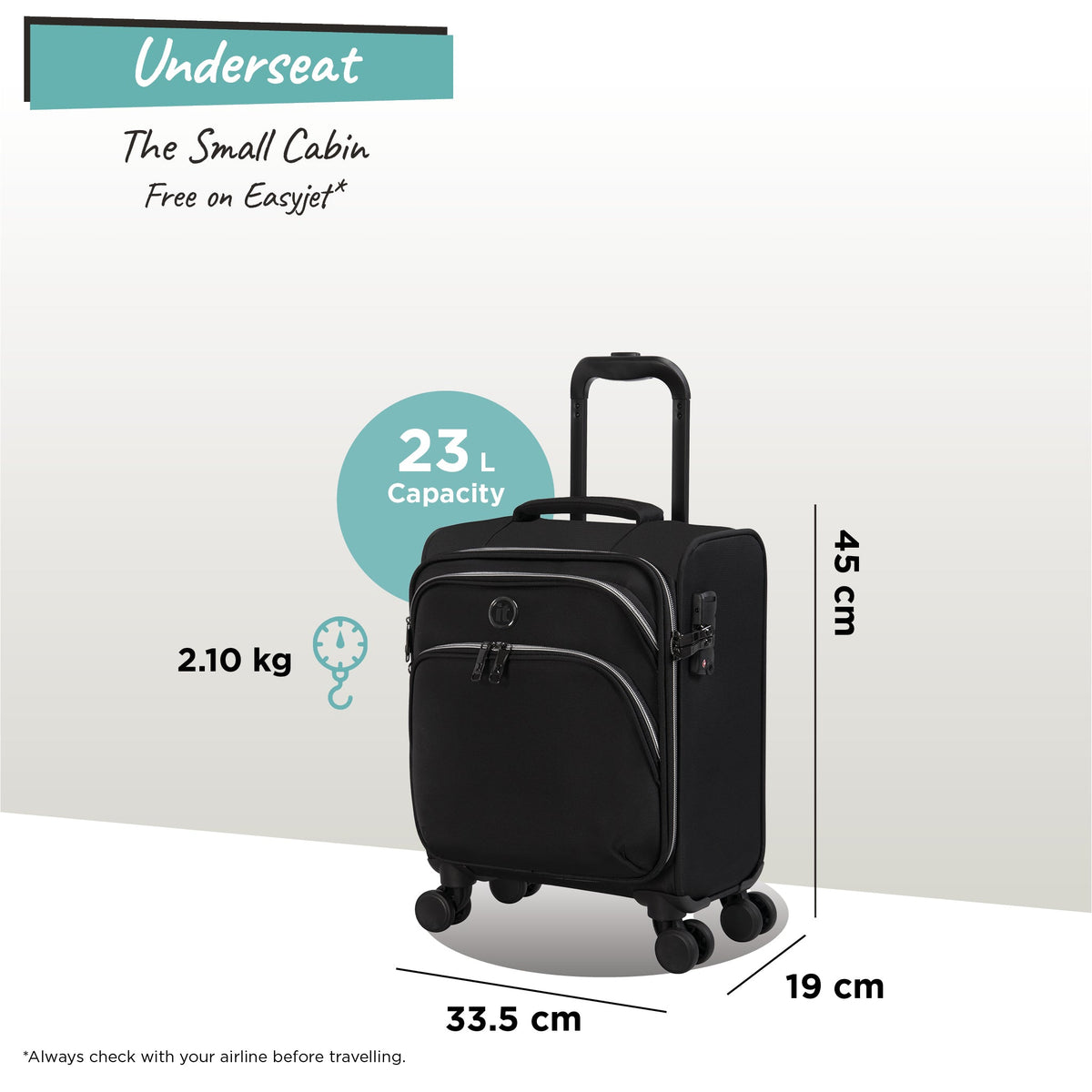 IT Luggage Trinary - Underseat (Black)