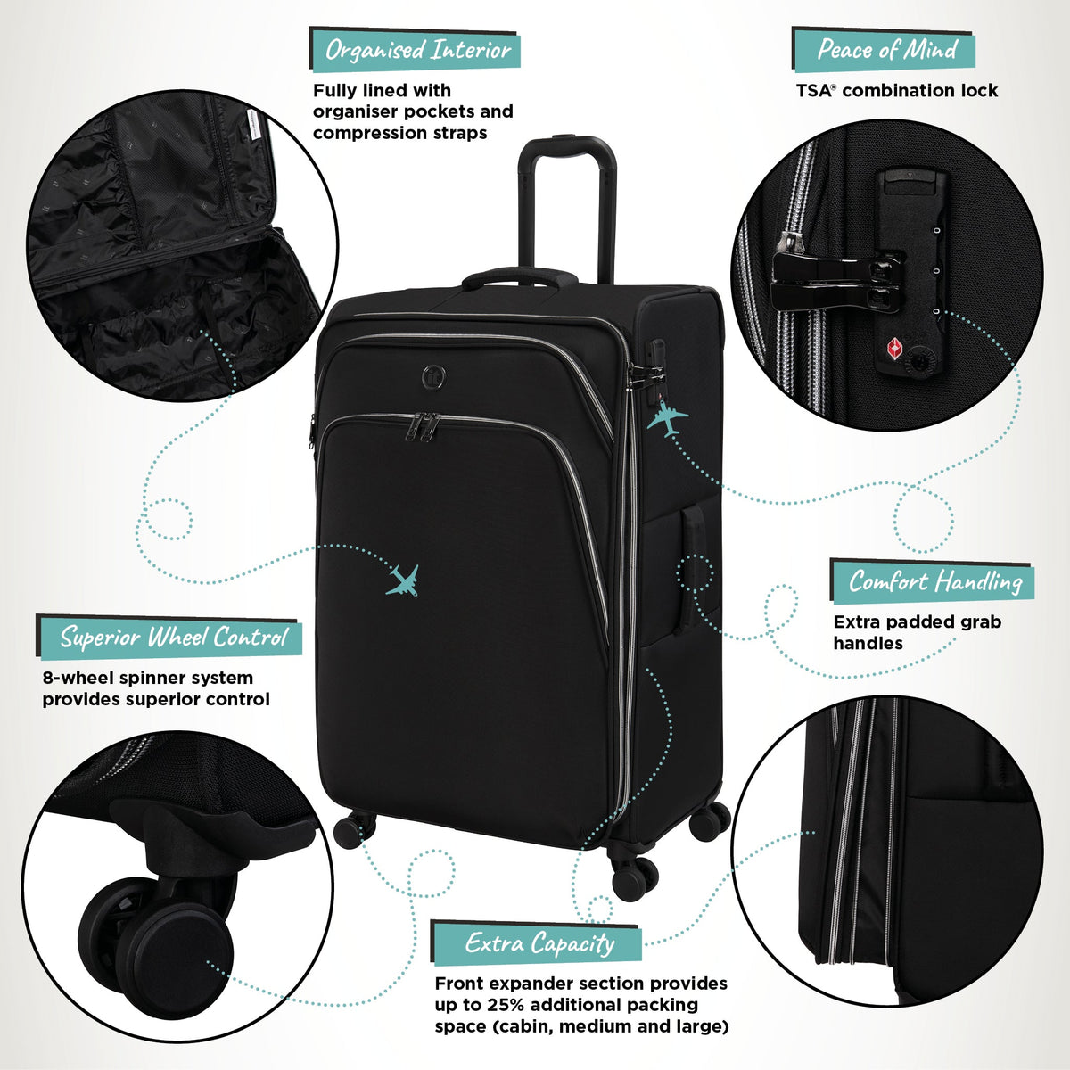 IT Luggage Trinary - Large (Black)